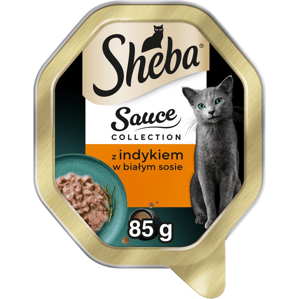 SHEBA® Sauce Collection z indykiem w białym sosie, tacka 85 g - 1