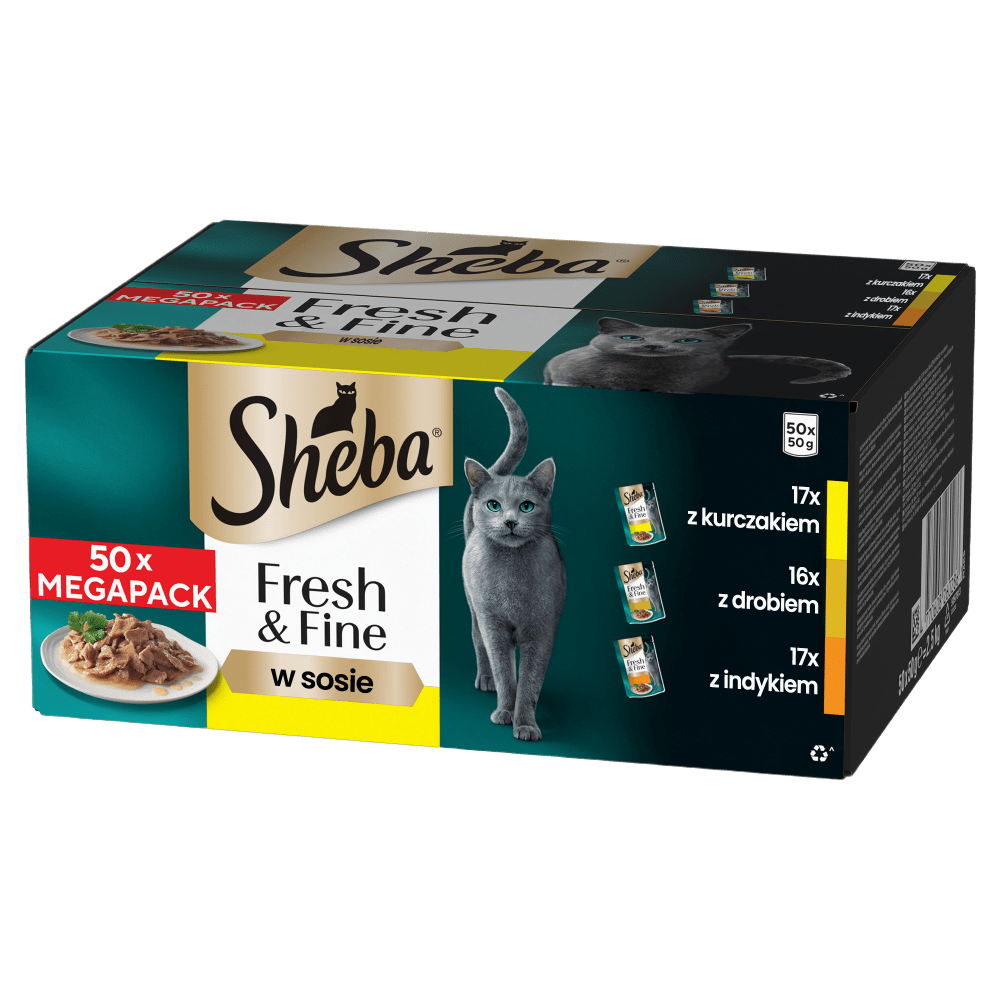 SHEBA® Fresh & Fine Drobiowe Smaki w sosie 50x50 g - 1