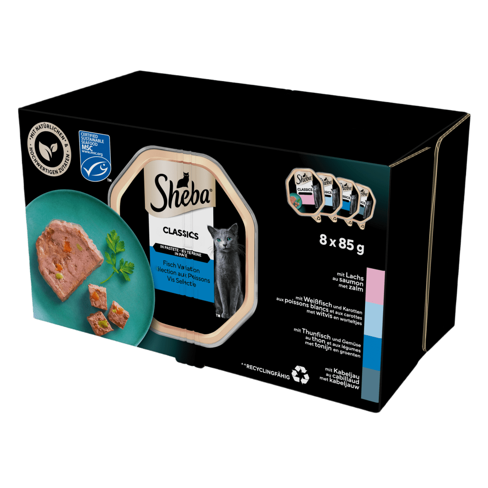 SHEBA® Classics Rybne Smaki w terynie 8 & 32x85 g - 1