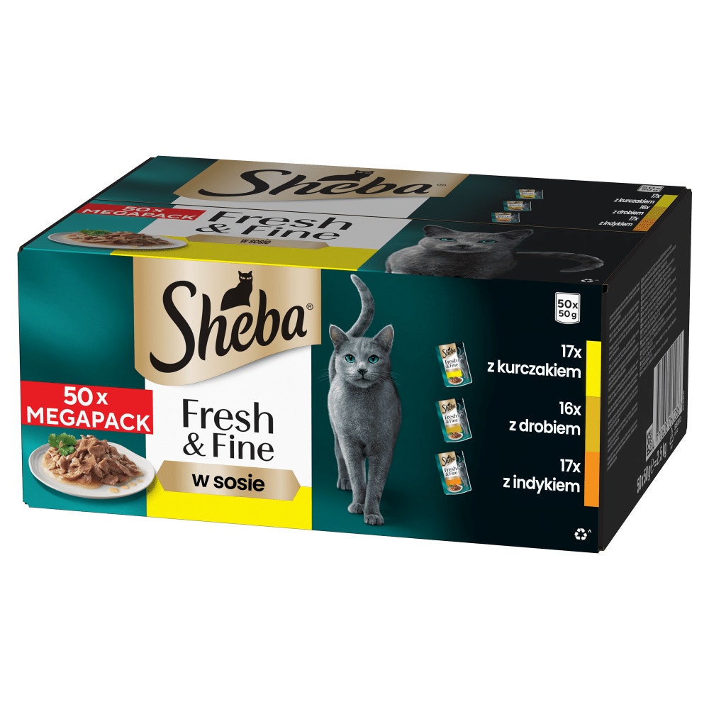 SHEBA® Fresh & Fine Drobiowe Smaki w sosie 50x50 g - 1