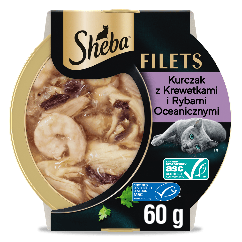 Filets z kurczakiem, rybami oceanicznymi i krewetkami w sosie